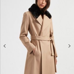 French Connection FCUK Camel Wool Wrap Trench